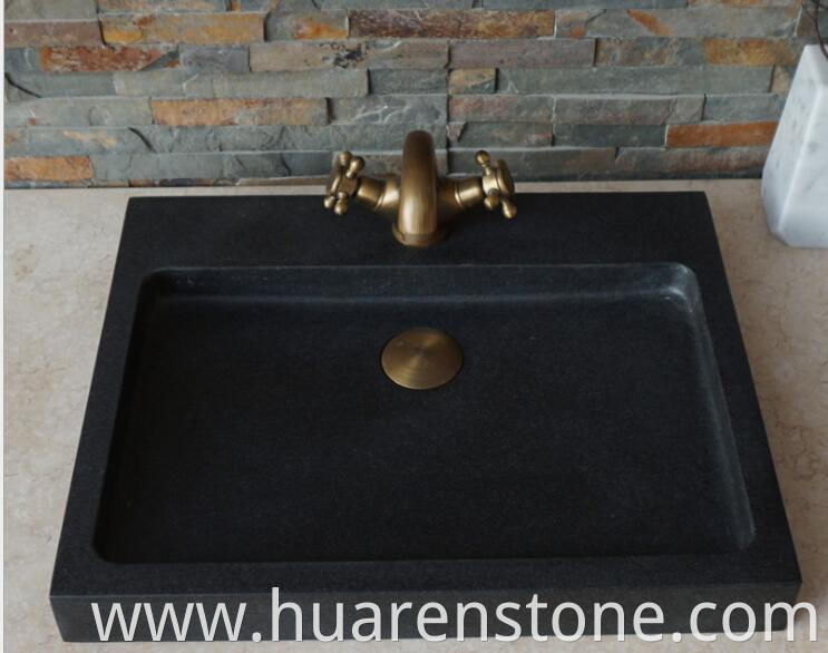 Black Stone Vessel Sink